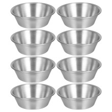 8Pz Set Stampi Muffin Riutilizzabili in Acciaio Per Mini Dolci Argento