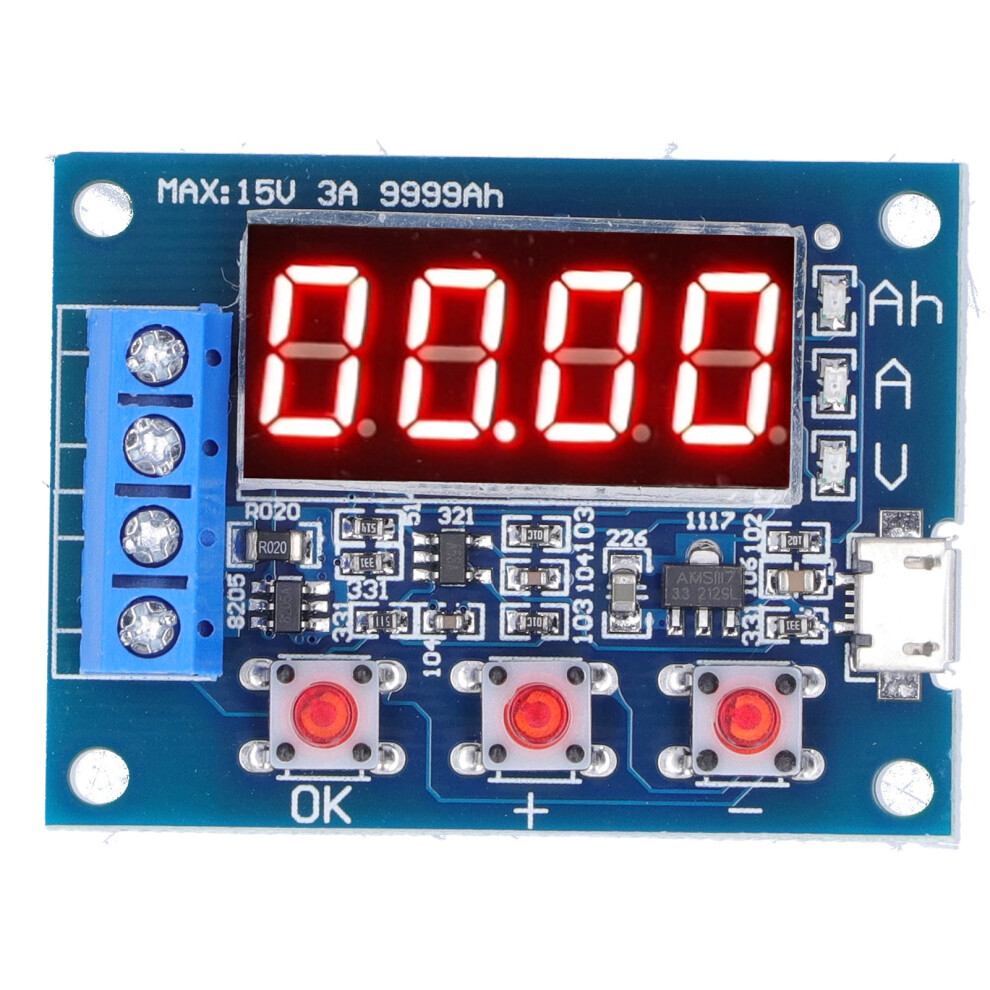 Battery Capacity Meter Discharge Tester For 12V 18650 Lithium Batteries, 50X37mm 8421358046502