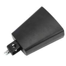 Metall-Glocke Kuh Lärmmacher 13 cm Handperkussion mit Stock Schwarz