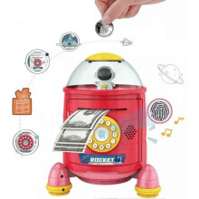 XYC Rocket Piggy Bank for Girls Boys kids ,Large ATM Electronic Money Coin Banks with Password Protection, Fingerprint and Automatic Paper Money Scrol