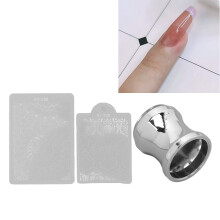 Clear Nail Stamper Silicone Manicure Tool with Stamping Plates for Nail Art