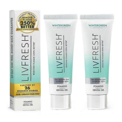 (2pcs) Livfresh Toothpaste Gel, Clinically Proven To Remove Plaque 250% Better
