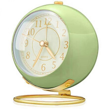 Small Desk Clocks Classic Non-Ticking Tabletop Alarm Clock Vintage Glass Decorative Desk Clocks Battery Operated Desk Clock for Bedroom Living Room Ki