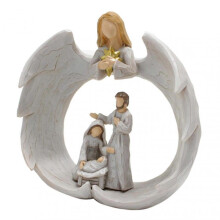 Small guardian-angel statue for blessings Wing-Angle Mother Father Son Sculpture Statue Chapel altar decoration