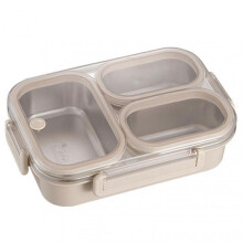(white　1000ｍｌ) Bento Box with 3 Compartments Anti-Flavor Mixing Lunch Box For Office Workers Health Lunch Break
