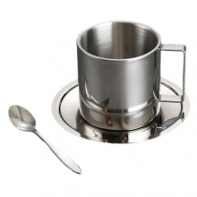 (280ml, B Silver 3pcs) Stainless Steel Coffee Mug Set Advanced Double-Wall Vacuum Insulation Ideal for Daily Use