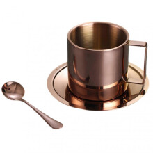 (280ml, B Rose Gold 3pcs) Stainless Steel Coffee Mug Set Advanced Double-Wall Vacuum Insulation Ideal for Daily Use