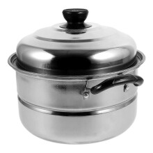 Steamer Cooking Pot Double Handle Cooking Pot for Small Family Cooking 24.00X24.00X21.00CM Uniform Heating 1Pcs