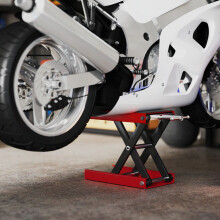 DURHAND 500KG Steel Motorbike Repair Lift X Frame Adjustment Jack, Red