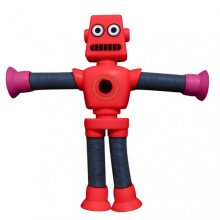 (Red) Suction Cup Robot Toy, Cute Cool Decompression Toy, Poseable Decompression Toy, for Toddlersfor Boys