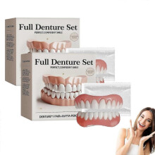 NESLEMY Advanced Individual Full Denture Set, Soft Silicone Feeding Dentures, Comfortable Fit, 2-Pack
