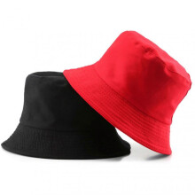 (Red and Black)Simple Causal Hat with Double Side Comfortable Breathable Sun Hat for Camping Hiking