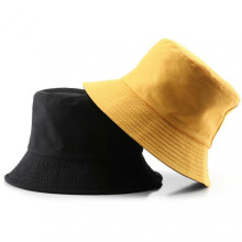 (Bright Yellow)Simple Causal Hat with Double Side Comfortable Breathable Sun Hat for Camping Hiking