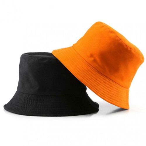 (Orange Black)Simple Causal Hat with Double Side Comfortable Breathable Sun Hat for Camping Hiking