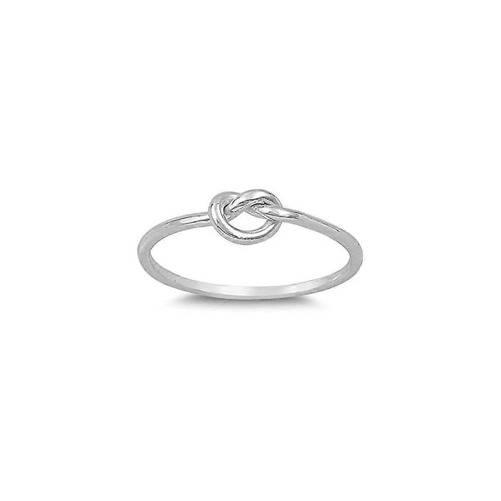Kikidex (As Show, One Size) Choose Your Color Sterling Knot Ring Silver