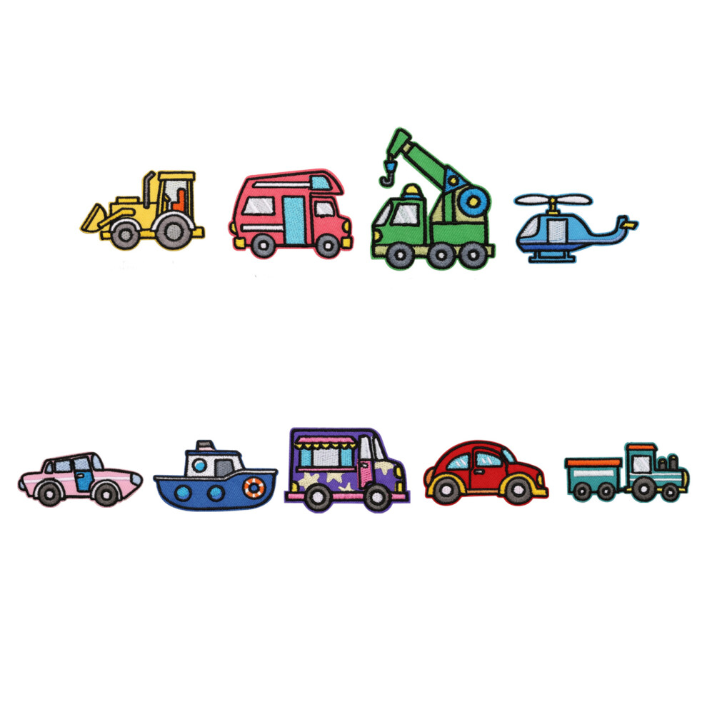 10Pcs Cartoon Car Embroidery Applique For Kids-Random Styles 7754000288380