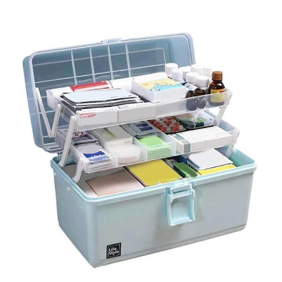 Kikidex (As Show, One Size) Medical Box Household Largecapacity Medical Box Medical Multilayer Medicine Emergency Storage Box H