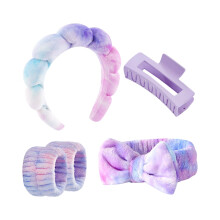 5Pcs Elastic Headbands Wristband Set For Women Gentle-tie dye
