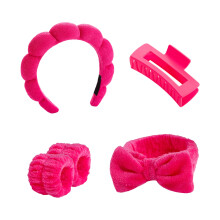 Breathable Hairband Set For Women Girl Elastic Sweat-Rose Red