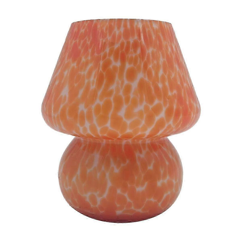 Kikidex (As Show, One Size) Mushroom Table Lamp Small Bedside Table Glass Lamp Translucent Glass Desk Lamp For Living Room Us P