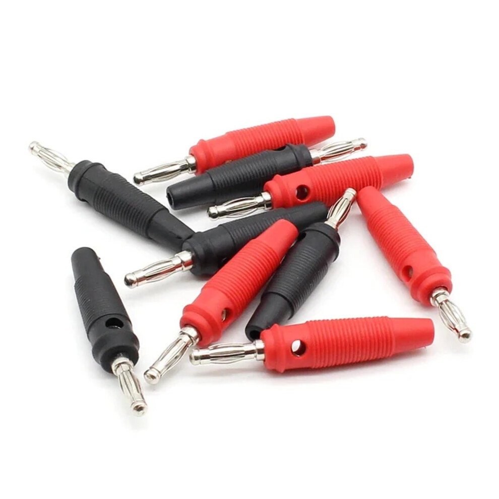 4Mm Solderless Side Stackable Banana Plug Red And Black 10Pcs Lot For 4Mm Banana Jacks 9339159005385