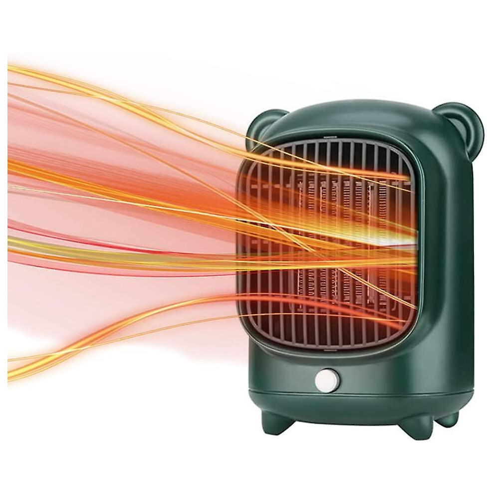 Kikidex (As Show, One Size) Space Heater, 500W Electric Heaters, Ceramic Fan Heaters, Personal Heaters With Overheat Protection For Home Office,Green