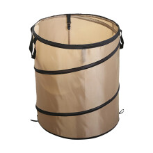 Portable Trash Can for Camping Foldable Garden Trash Bin Outdoor for Backyard Hiking Picnic Festival Light Coffee