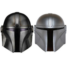 (Sliver, One size) Star Wars The Mandalorian Latex Full Head Mask Boba Fett Halloween Party Cosplay Party Props Multi-color Optional