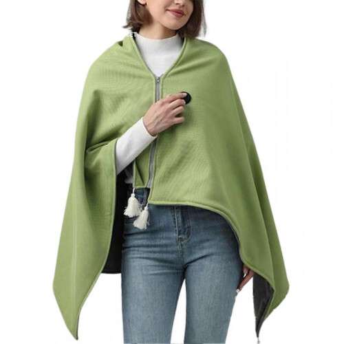 (Green) wearable USB blanket for travel camping USB Powered Relaxing Study
