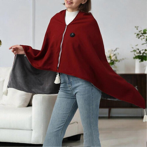 (Beige) wearable USB blanket for travel camping USB Powered Relaxing Study 2