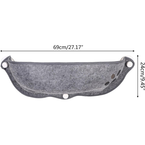 Window Perch Pet Bed Suction Cup Mounted Hammock Space-Saving Gray Cat Kitten Bed 1