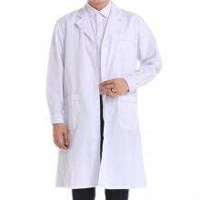 (M)White Lab Coat Doctor Hospital Scientist School Fancy Dress Costume for Students Adults