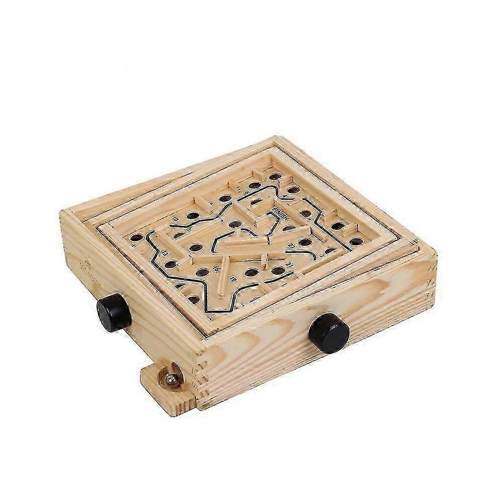 Kikidex (S, One Size) Wooden Maze Game With Two Steel Marbles Puzzle Game