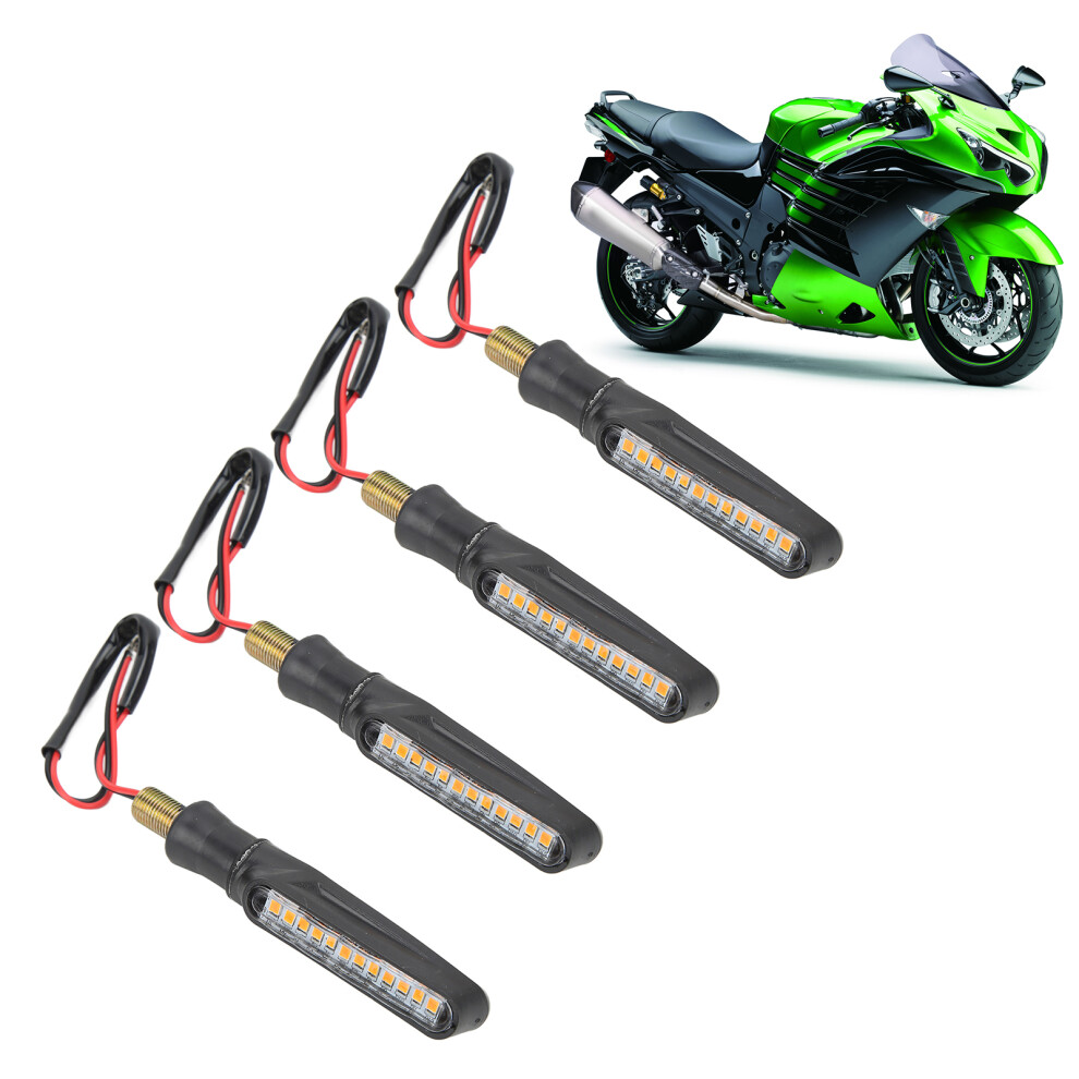 4Pcs Motorcycle Led Turn Signals 12V, Front & Rear Indicators Amber 7891358054738