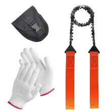 Outdoor Camping Chain Saw Hand Pull Chain Saw 31-Inch 33-Teeth With Pouch Hand Saw Camping Saw Survival Saw Tree Cutting
