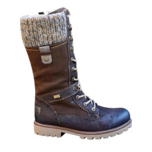 (41, Brown) Women's Flat Lace Up Mid Calf Boots Ladies Biker Riding Winter Warm Shoes