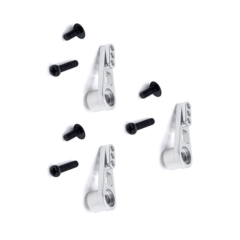 (Silver) 3 Pieces RC Car Steering Gear Arm Metal Servo Arms Automobile Spare-image-OPC-PMRFM9G-NEW