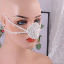 (Beige) Handmades Woolen Nose Protector Breathable Comfy Warm Nose Cover for Outdoor Activities