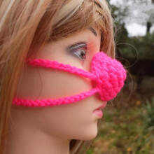 (Rose Pink) Handmades Woolen Nose Protector Breathable Comfy Warm Nose Cover for Outdoor Activities
