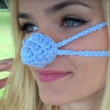 (Light Blue) Handmades Woolen Nose Protector Breathable Comfy Warm Nose Cover for Outdoor Activities