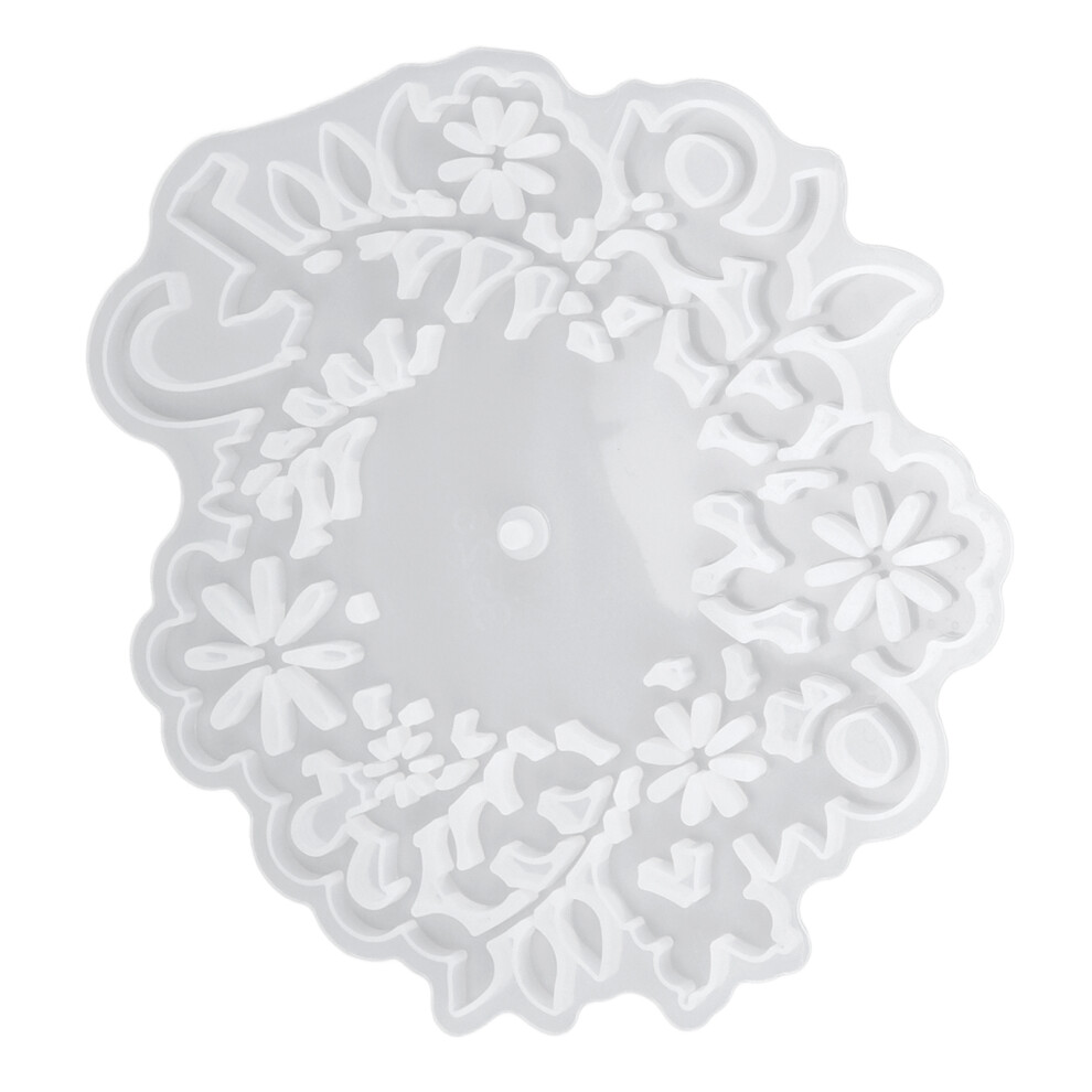 DIY Resin Craft Mold Leaf & Flower Pattern Clock Dial White Silicone-image-OPC-PMRFNRG-NEW
