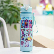 (Green)700ml K-Pop Demon Hunters Water Bottle with Straw & Flip Cover, Portable Drinking Cup for Travel, Fitness and Gifts