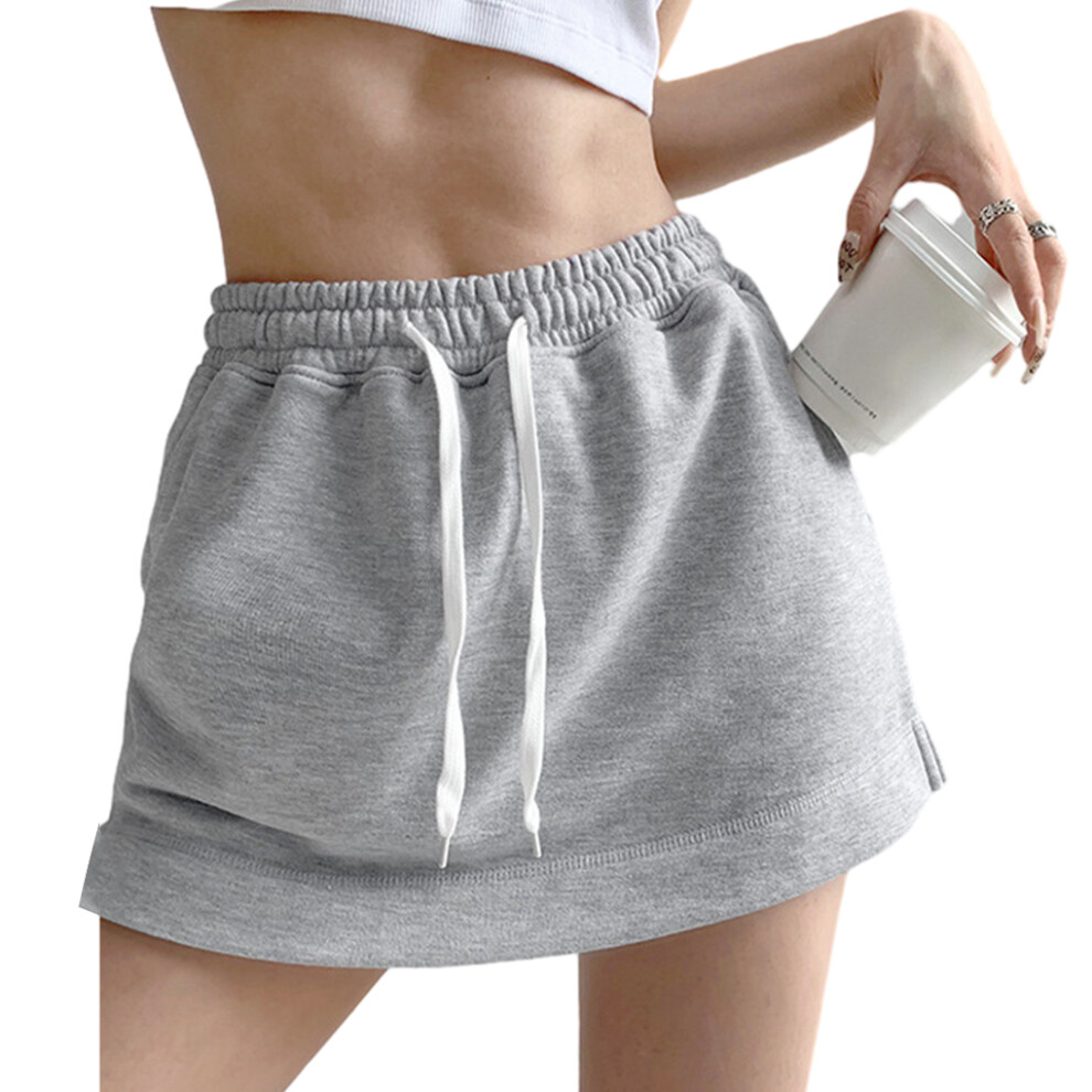 (Gray, M) Comfortable And Fashionable Cotton Skirts For Ladies S A-Line A-line-image-OPC-PMRFNZS-NEW