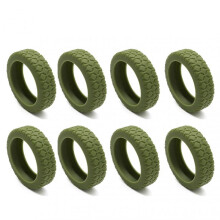 (8pcs, Military Green) Silicone Protector for Suitcases Wheel Super Soft Suitcase Wheels Protector Cover Replacement for Travel
