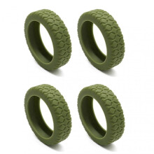 (4pcs, Military Green) Silicone Protector for Suitcases Wheel Super Soft Suitcase Wheels Protector Cover Replacement for Travel