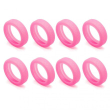 (8pcs, Glow pink) Silicone Protector for Suitcases Wheel Super Soft Suitcase Wheels Protector Cover Replacement for Travel