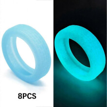 (8pcs, Glow blue) Silicone Protector for Suitcases Wheel Super Soft Suitcase Wheels Protector Cover Replacement for Travel