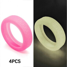 (4pcs, Glow pink) Silicone Protector for Suitcases Wheel Super Soft Suitcase Wheels Protector Cover Replacement for Travel