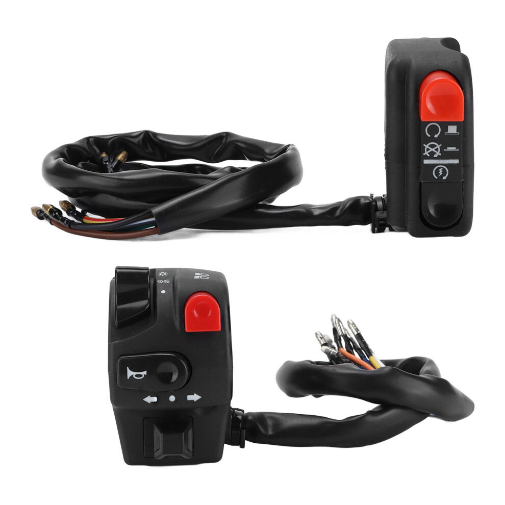 Pair 22Mm Motorcycle Handlebar Controller Switches For Horn, S & Start Light 7611358055722
