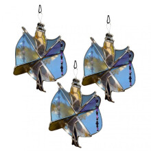 (3pcs)Stevie Nicks Inspired Art Deco Wind Spinner - Kinetic Stained Glass Suncatcher with Prisms for Garden, Porch & Window Decor